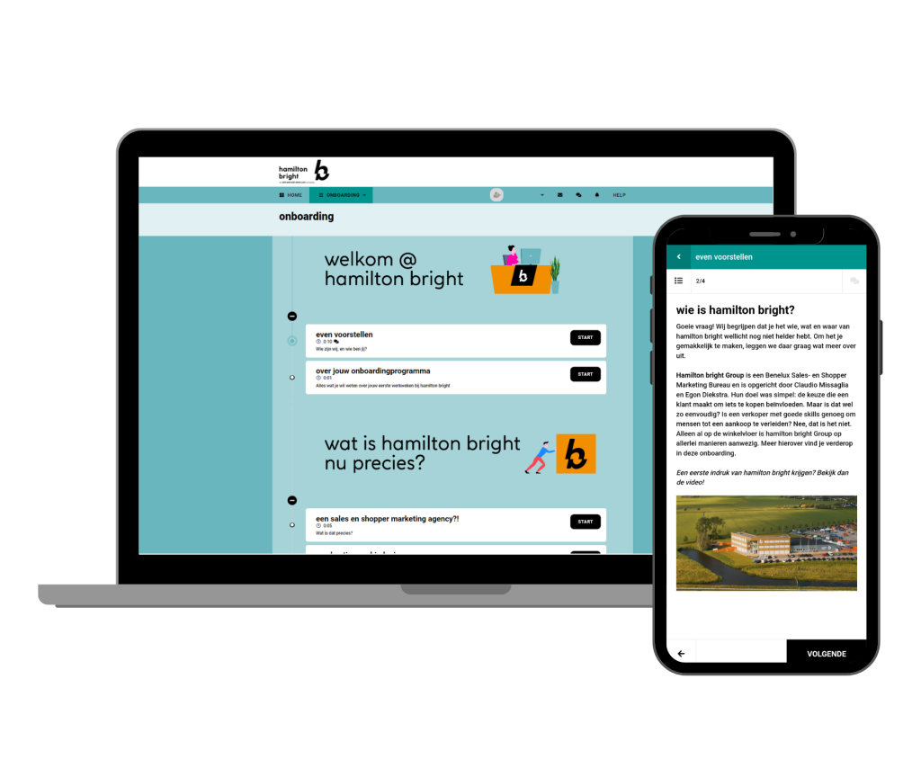 Voorbeeld e-learning onboarding Hamilton Bright